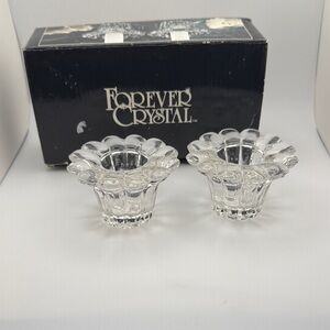 Clear crystal Candle Holders